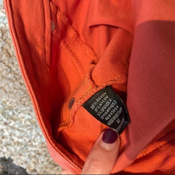 Shinestar Bright Orange Mid Rise Skinny Chinos Size XL - Picture 4 of 9